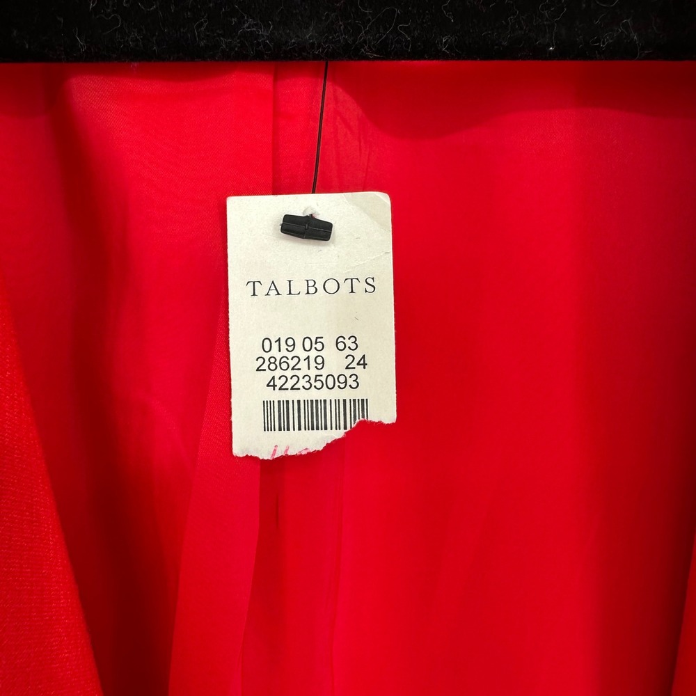 NWT TALBOTS $169 Solid Red Lined Open Front Lapel… - image 3
